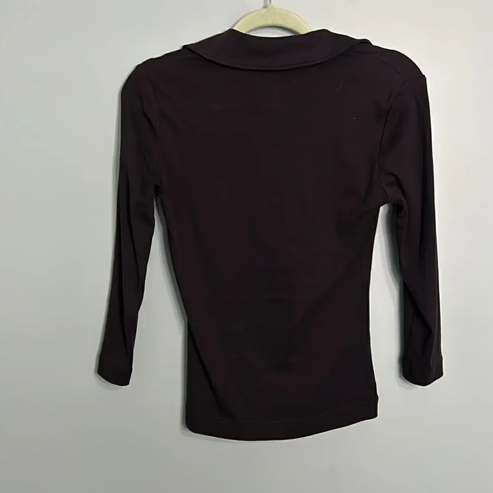 Tory Burch 3/4 Sleeve Polo Shirt - Picture 6 of 7